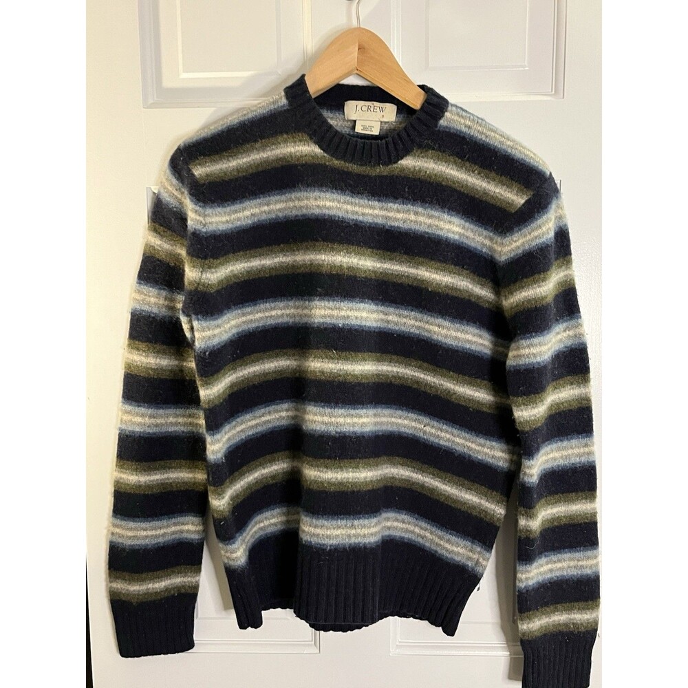 Y2K J Crew Vintage 100% Wool Striped Sweater Size Small